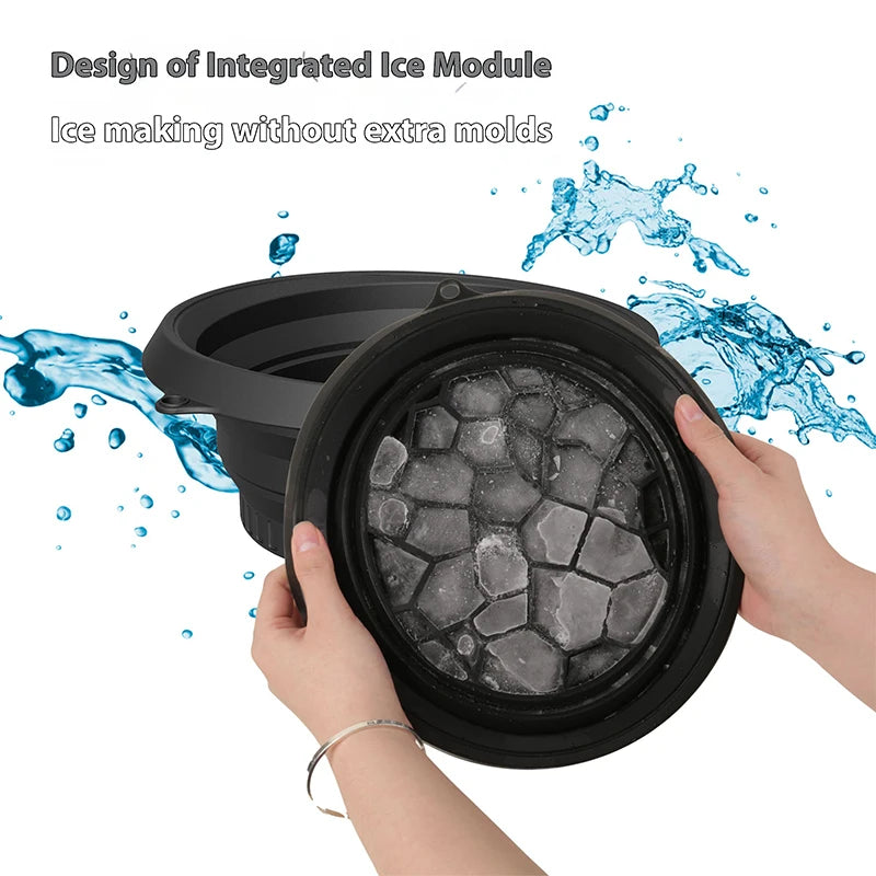 Collapsible Face Ice Bath BowlPortable Reusable Ice Bath BowlSilicone Bowl For Soaking Face Ice BathKitchen Bathroom Products