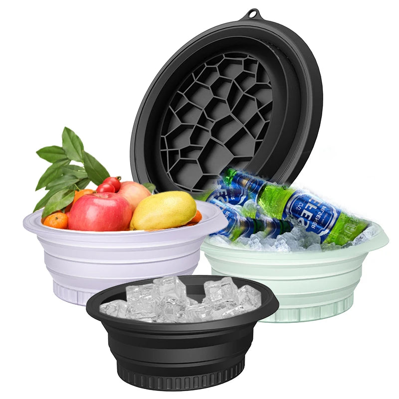 Collapsible Face Ice Bath BowlPortable Reusable Ice Bath BowlSilicone Bowl For Soaking Face Ice BathKitchen Bathroom Products